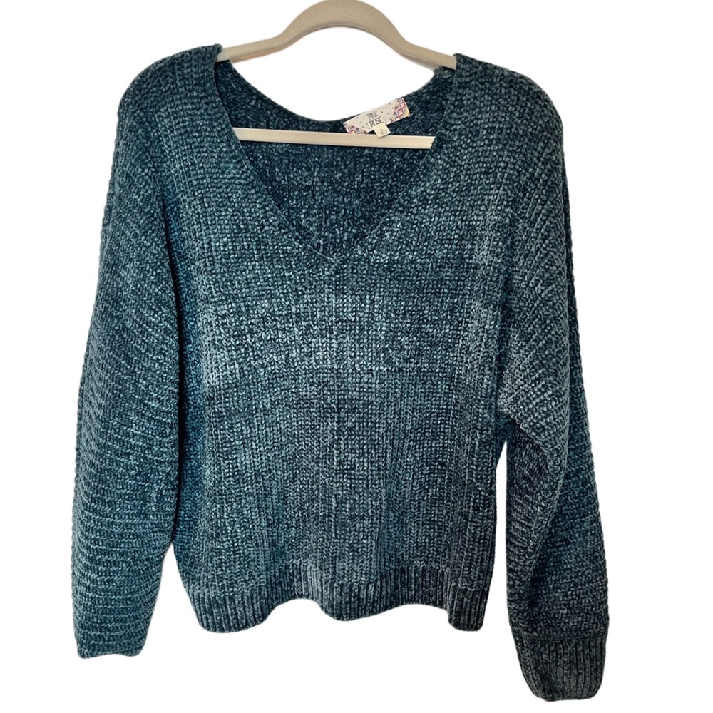 Women's Blue Chenille Sweater